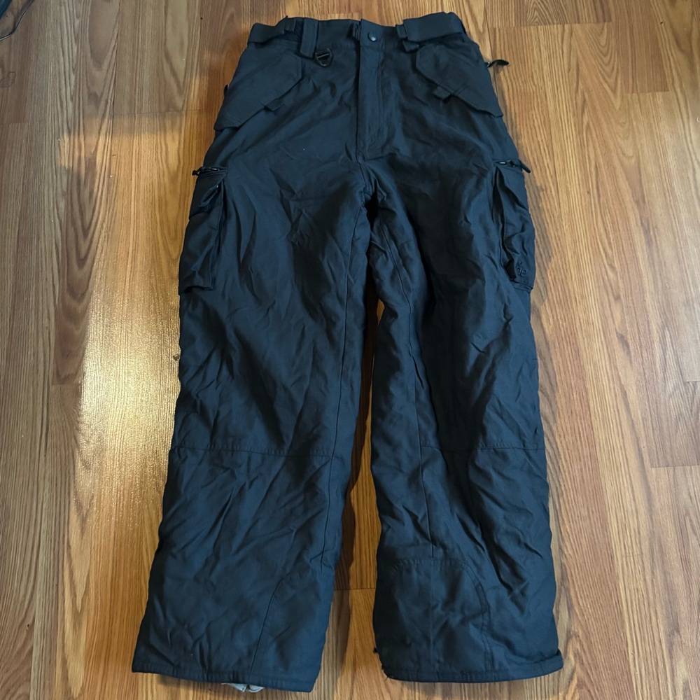 E408 Ski Pants Black Men’s L Winter Snowboard‎ Ski Athletic Thermal Basics